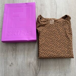 Skims x Fendi Logo Thong Bodysuit